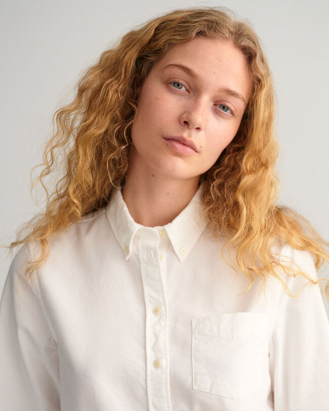 Camisa Oxford Regular Fit teñida en prenda