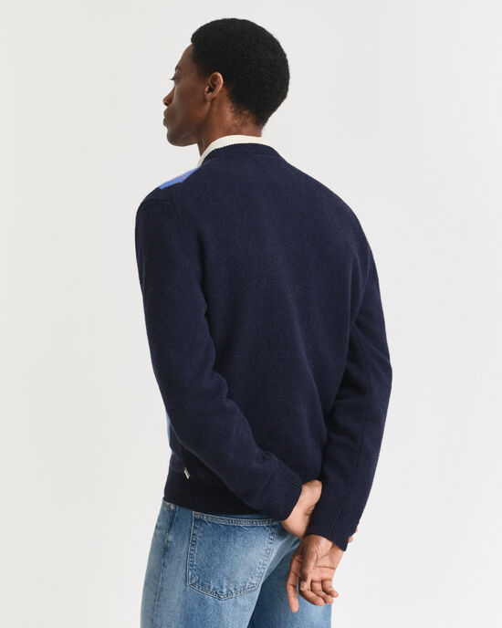 Jersey de cuello redondo Argyle