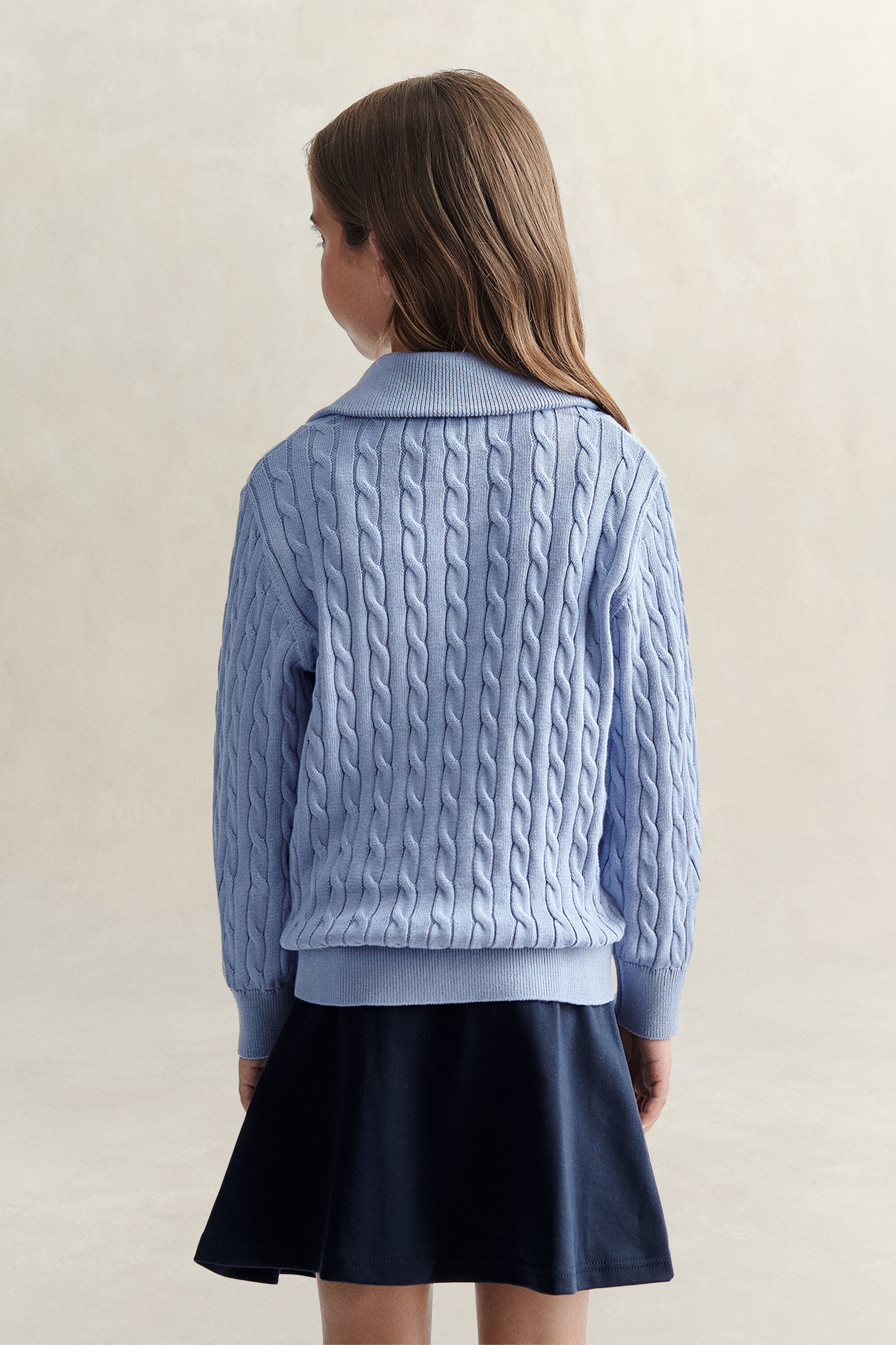 Jersey de punto de ochos con media cremallera Teen Girls