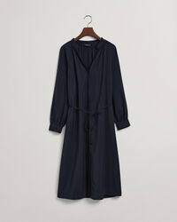 Vestido camisero con cuello recto