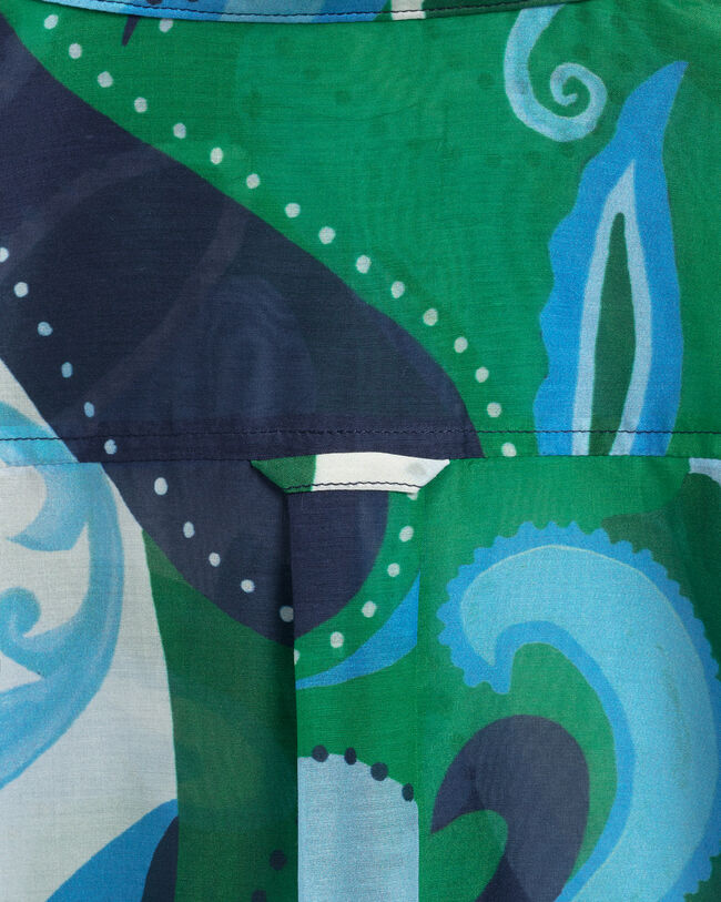 Camisa Regular Fit de seda y algodón con estampado de cachemir