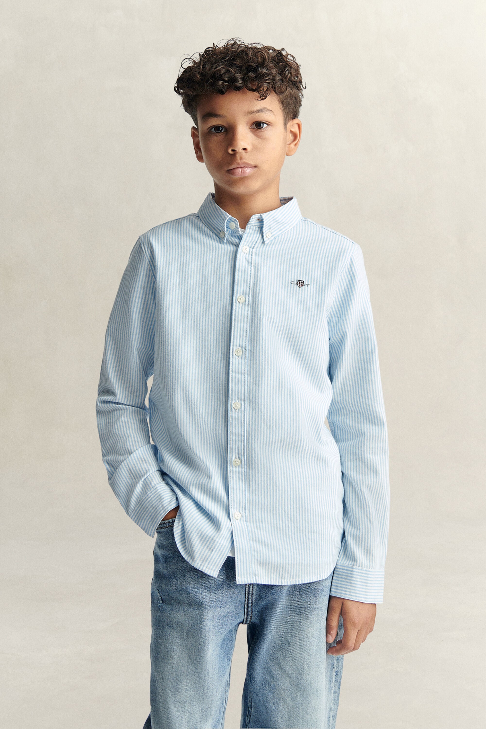 Camisa Oxford de rayas Shield Teen Boys