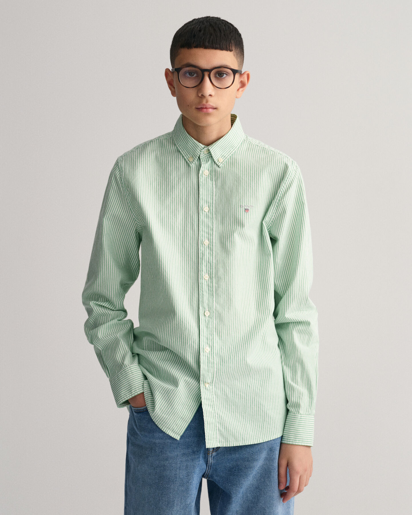 Camisa Oxford con raya Teen Boys
