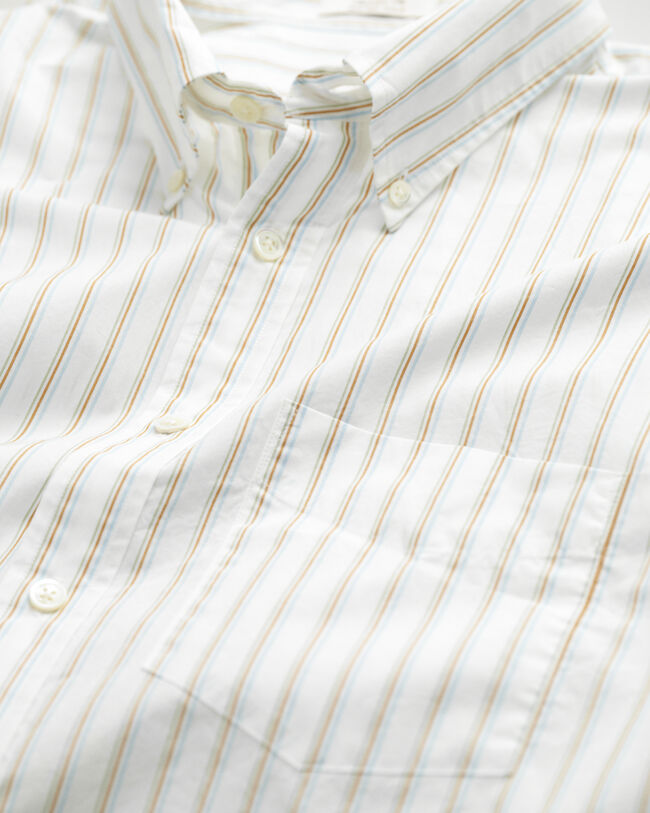 Camisa Relaxed Fit de manga corta Heritage Poplin a rayas