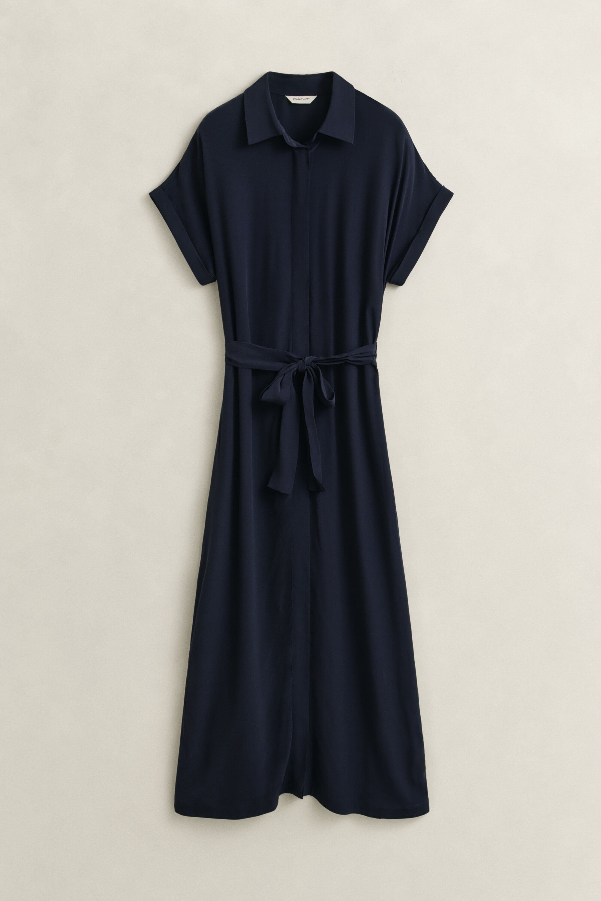 Vestido camisero con manga casquillo