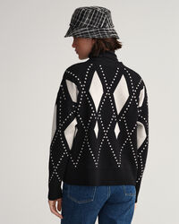 C&aacute;rdigan de cuello de pico Argyle