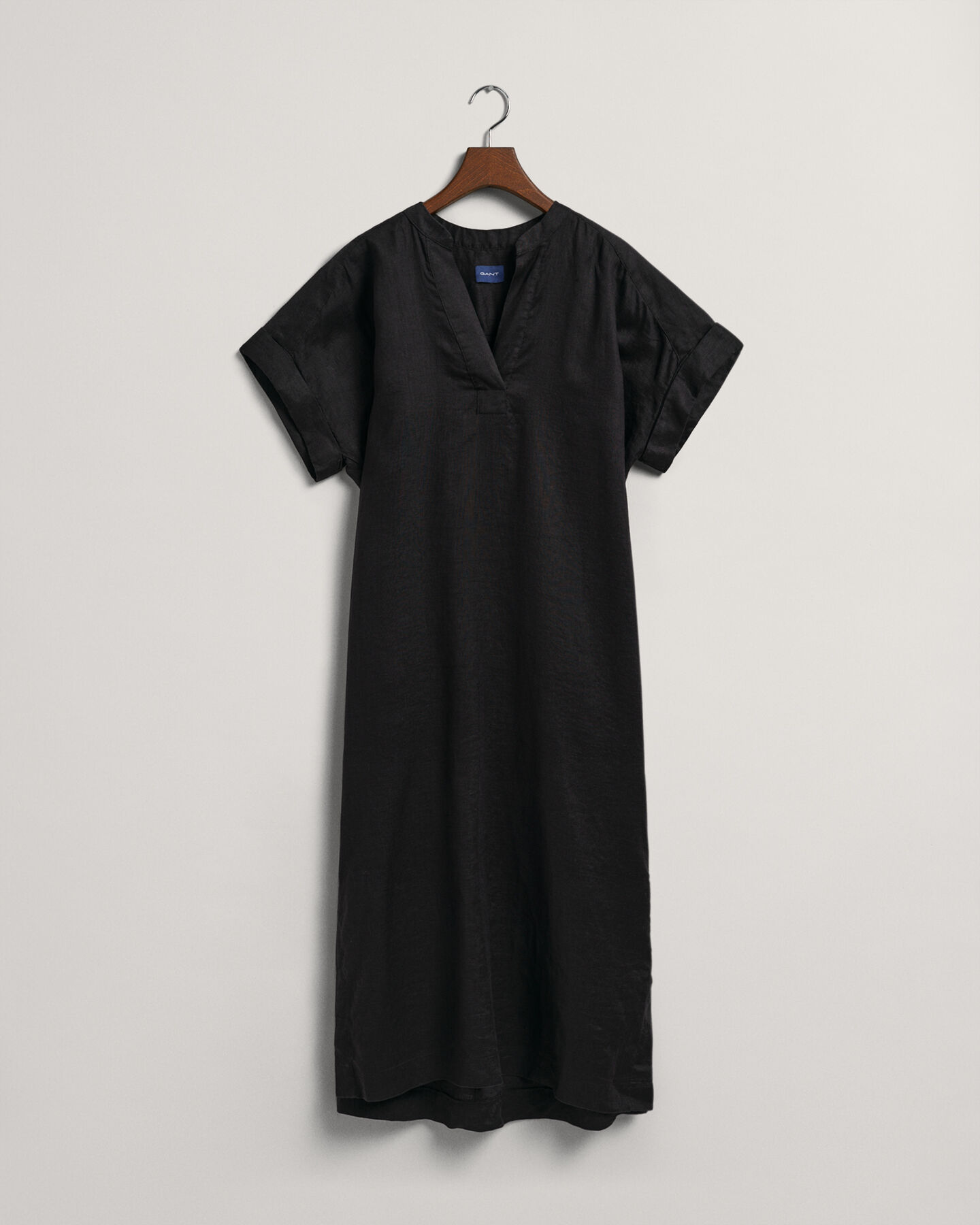 Caft&aacute;n de manga corta de lino