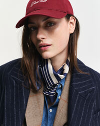 Pañuelo de seda con diseño de monograma y bordes en contraste