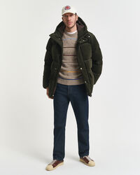 Jersey de cuello redondo en mezcla de lana a rayas con nepps