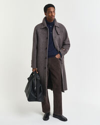 Jersey con media botonadura en mezcla de lana con nepps