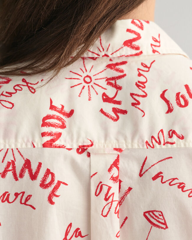 Camisa Relaxed Fit de manga corta con estampado de mensaje