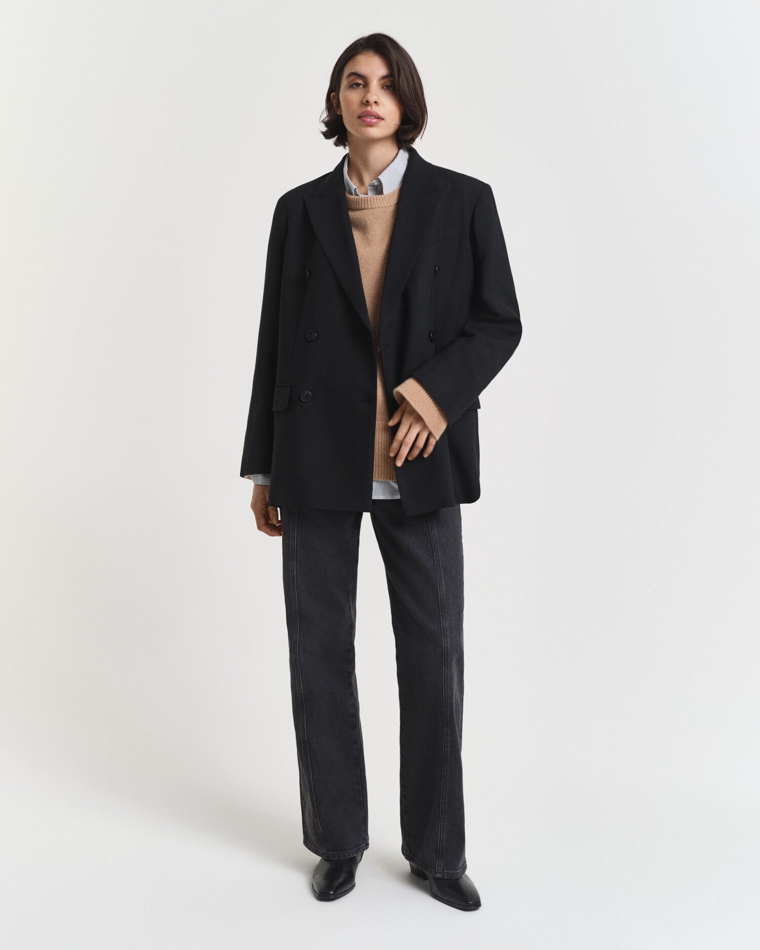 Jersey de cuello redondo en cachemir