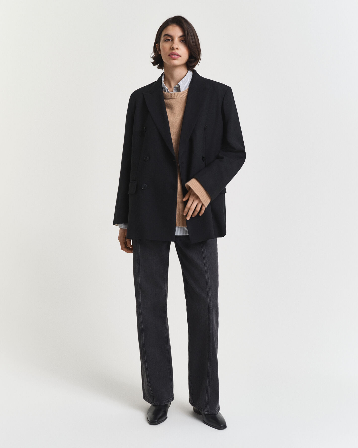 Jersey de cuello redondo en cachemir