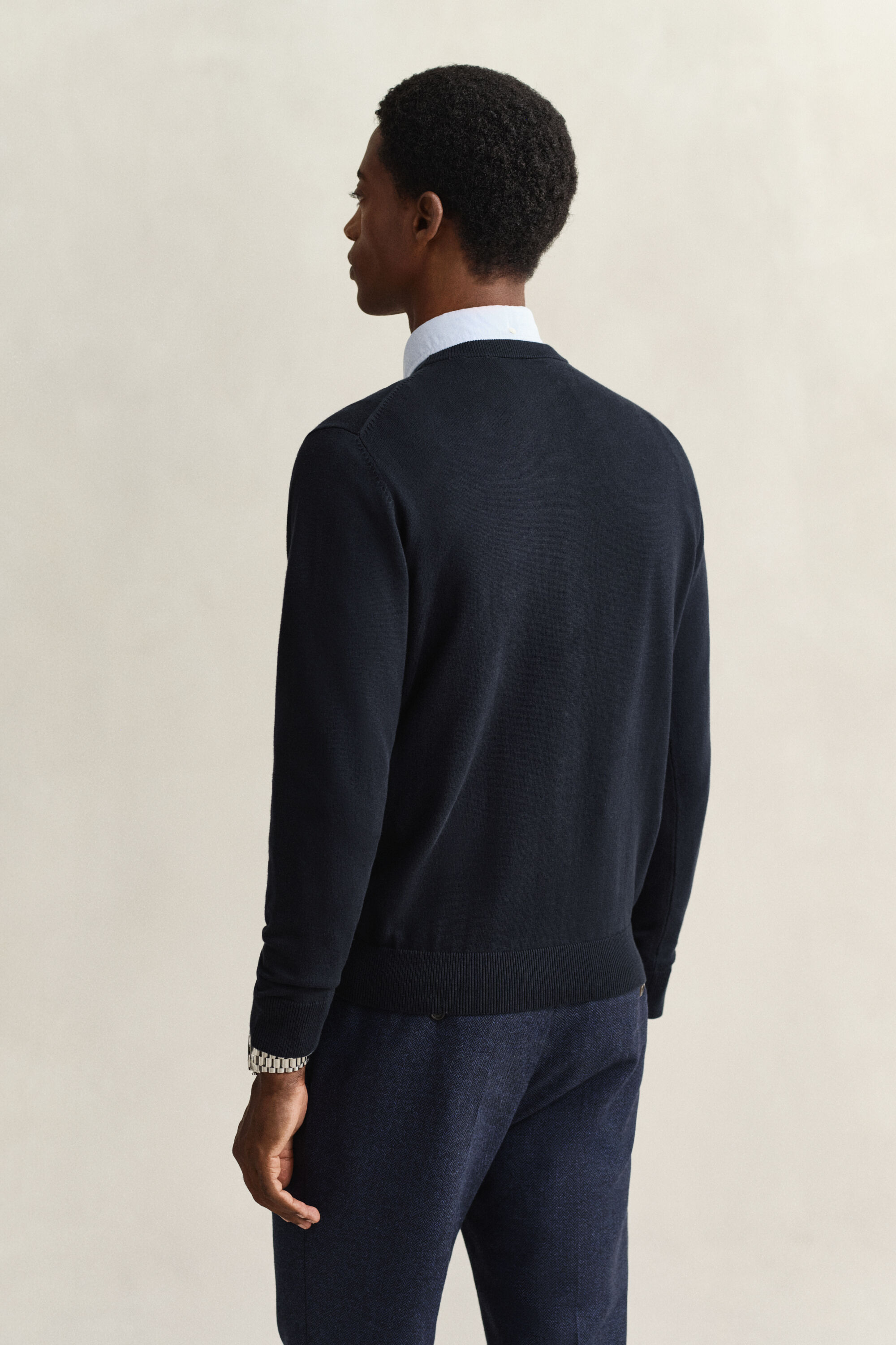 Jersey de algodón con cuello redondo