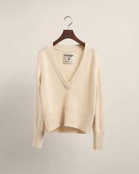 Jersey de cuello de pico Wrangler x GANT Varsity en mezcla de cachemir