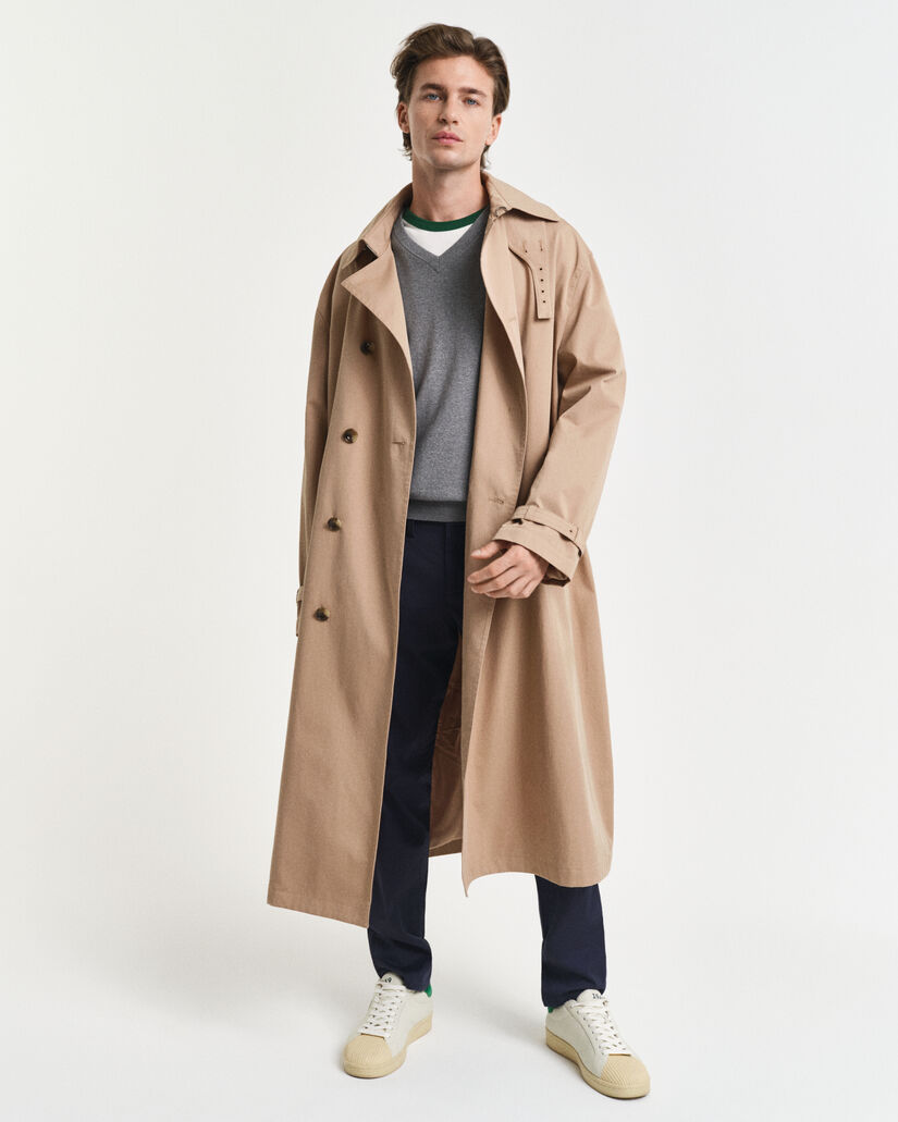 Jersey clásico de algodón con cuello de pico