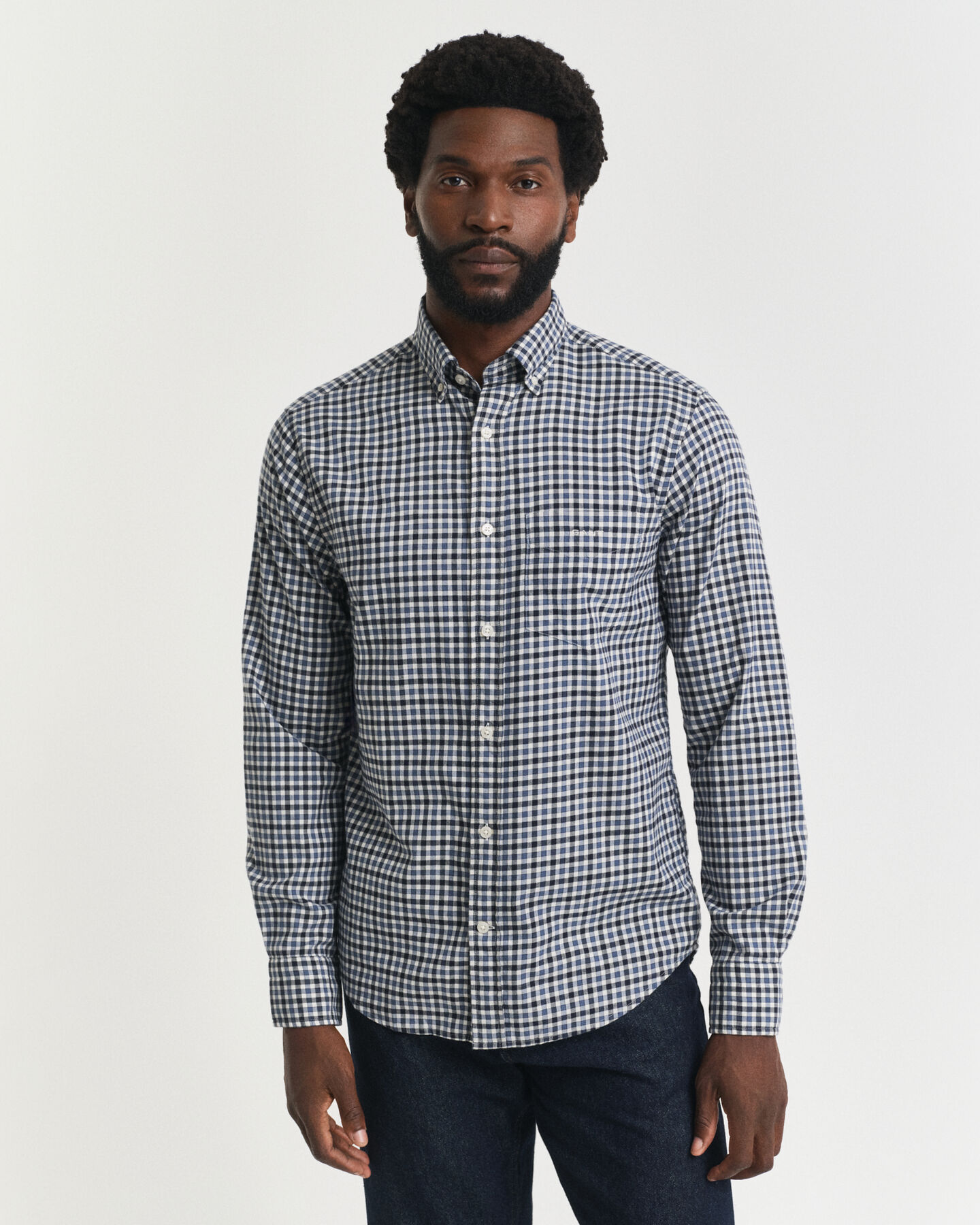 Camisa Regular Fit de sarga a cuadros Vichy