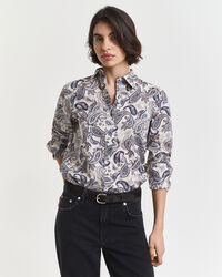 Camisa de gasa de algodón con estampado de cachemir