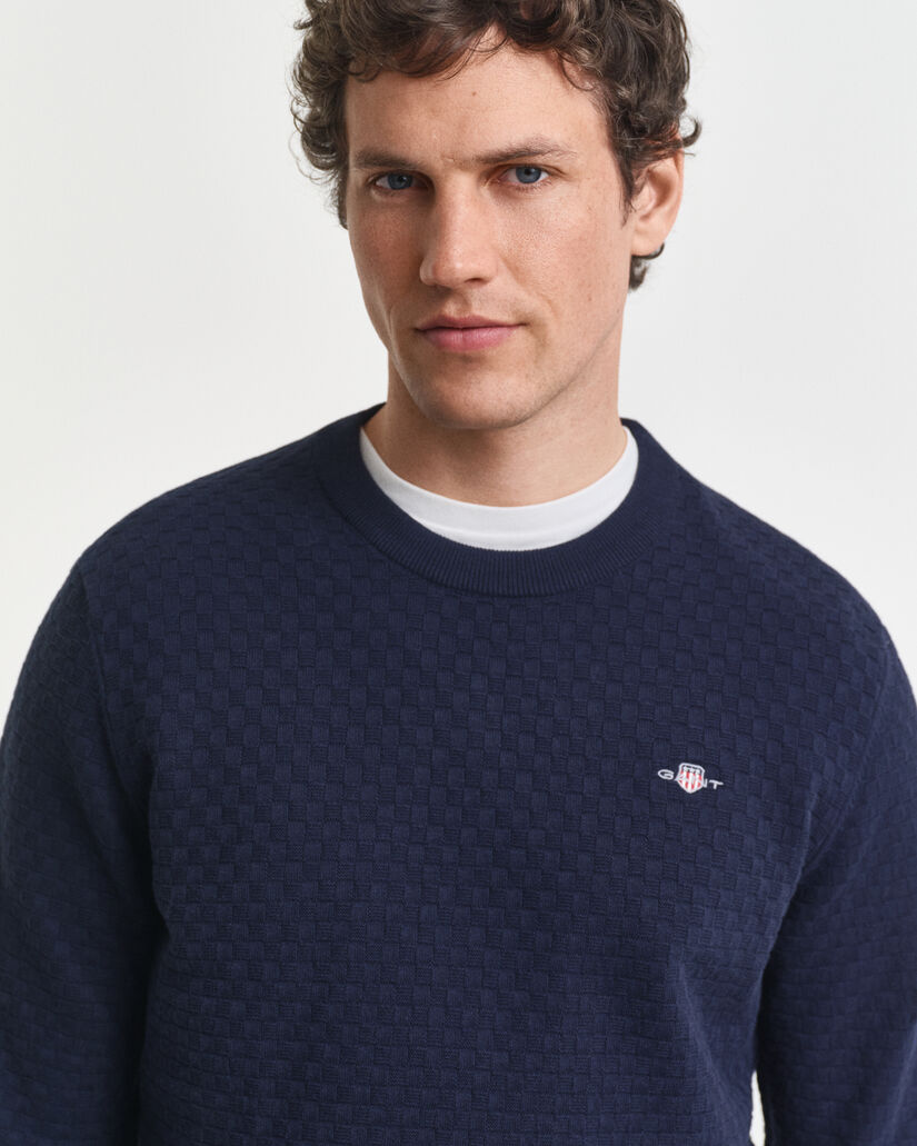 Jersey con cuello redondo y microtextura