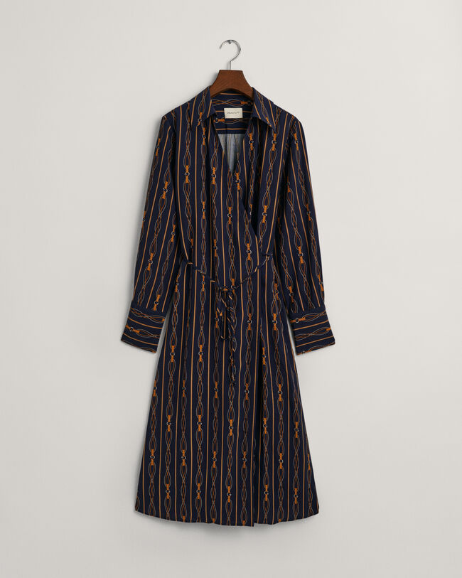 Vestido cruzado de rayas Regular Fit Rope