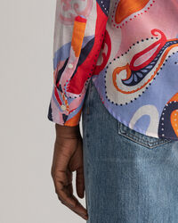 Camisa Regular Fit de seda y algod&oacute;n con estampado de cachemir