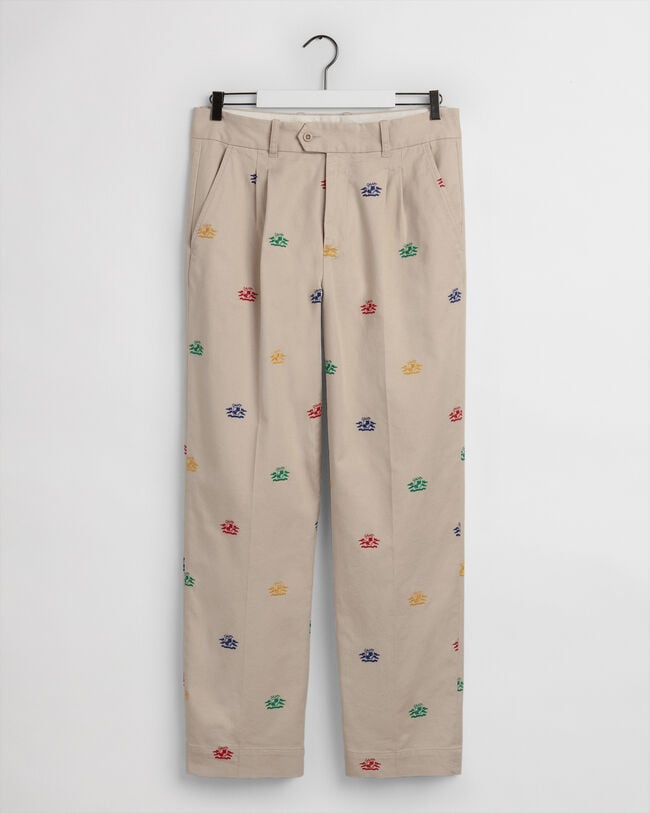 Pantalones chinos bordados Crest