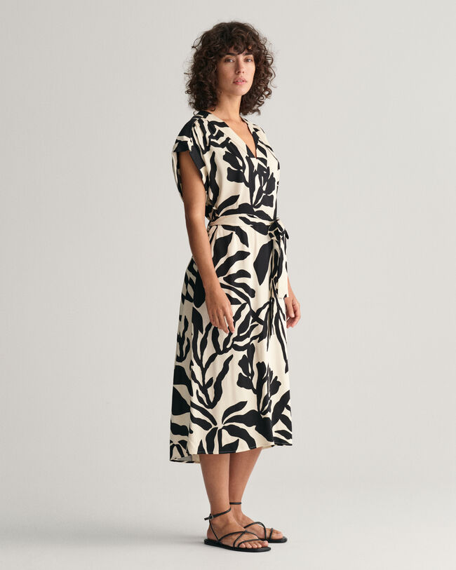 Vestido de manga corta Palm Print