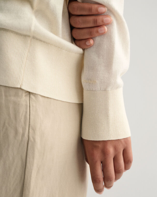 Jersey de cuello de pico en punto fino