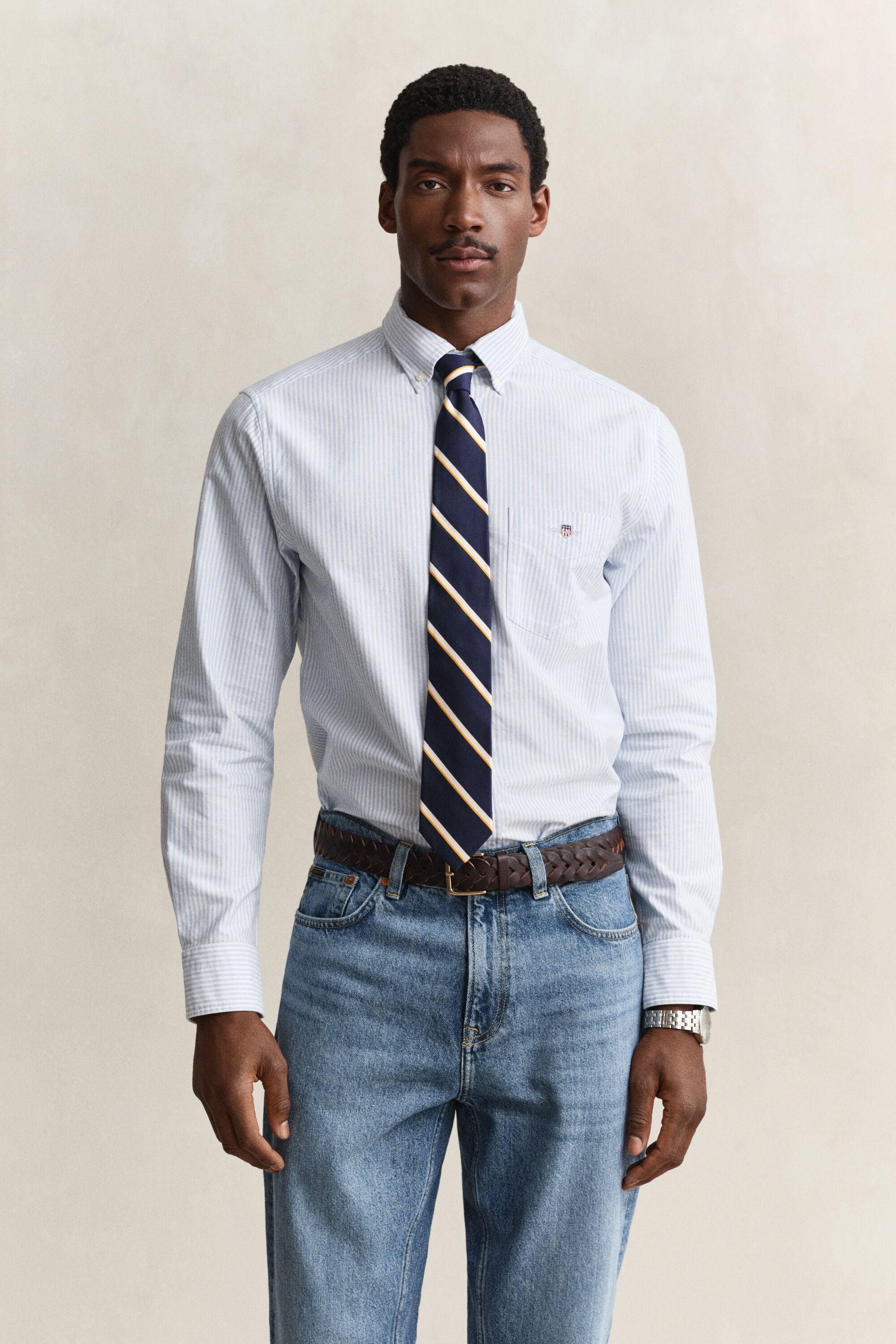 Camisa Oxford Regular Fit clásica de rayas