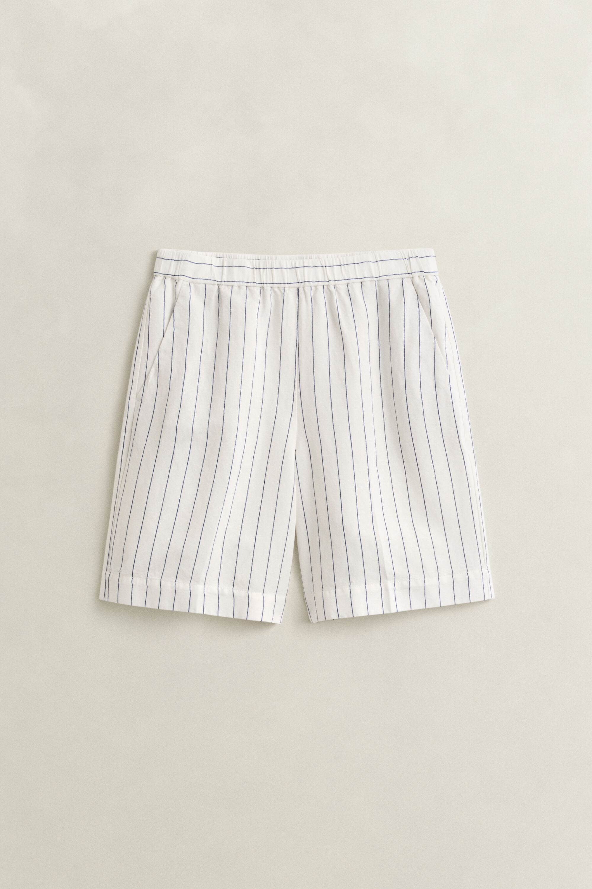 Pantalones cortos de mezcla de lino a rayas