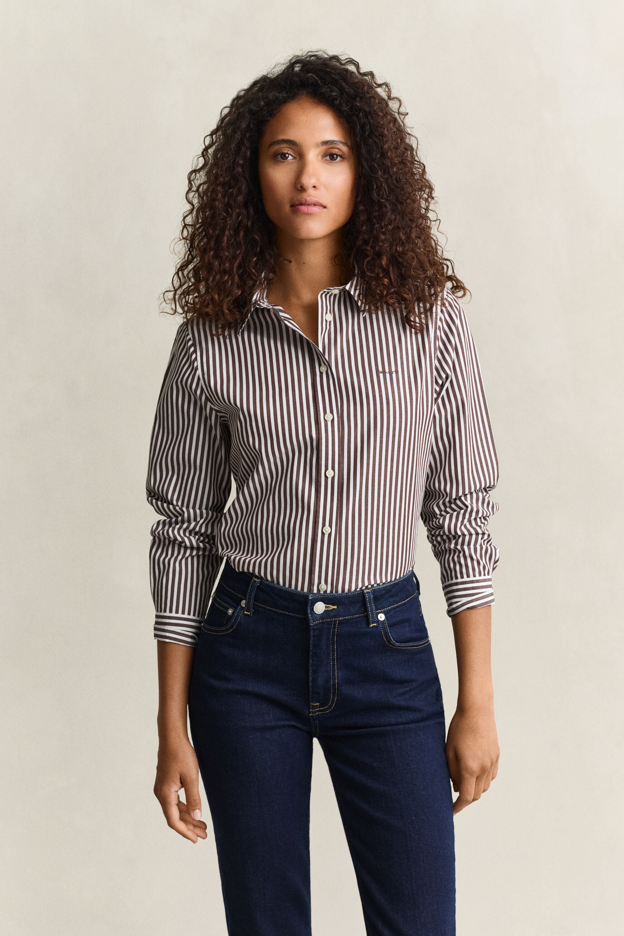 Camisa de popelina Regular Fit clásica de rayas