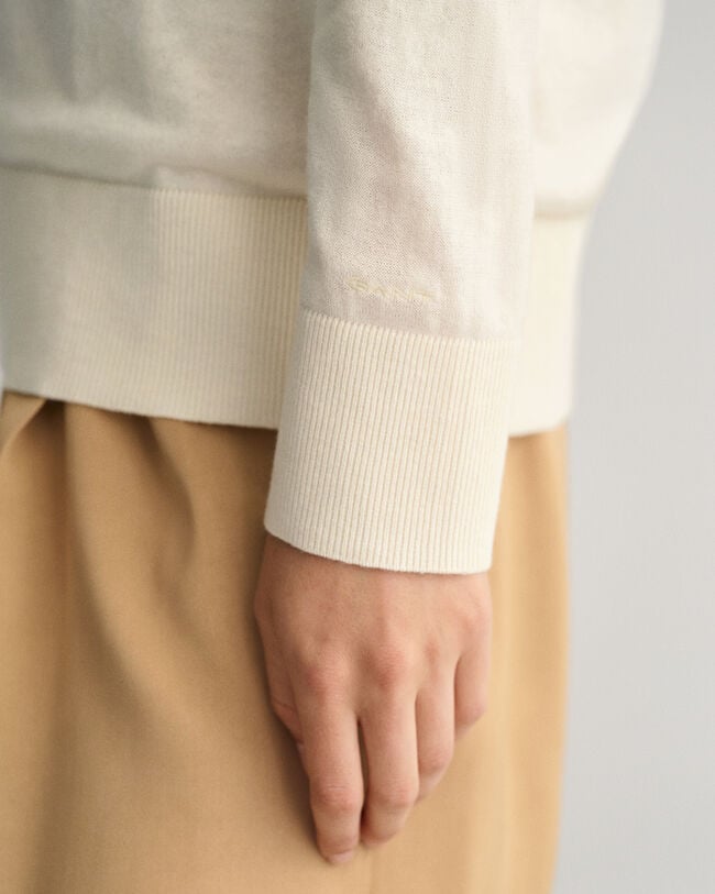 Jersey de cuello de pico en punto fino