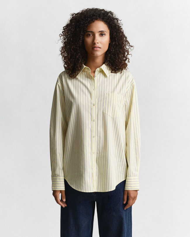 Camisa Relaxed Fit de popelina a rayas