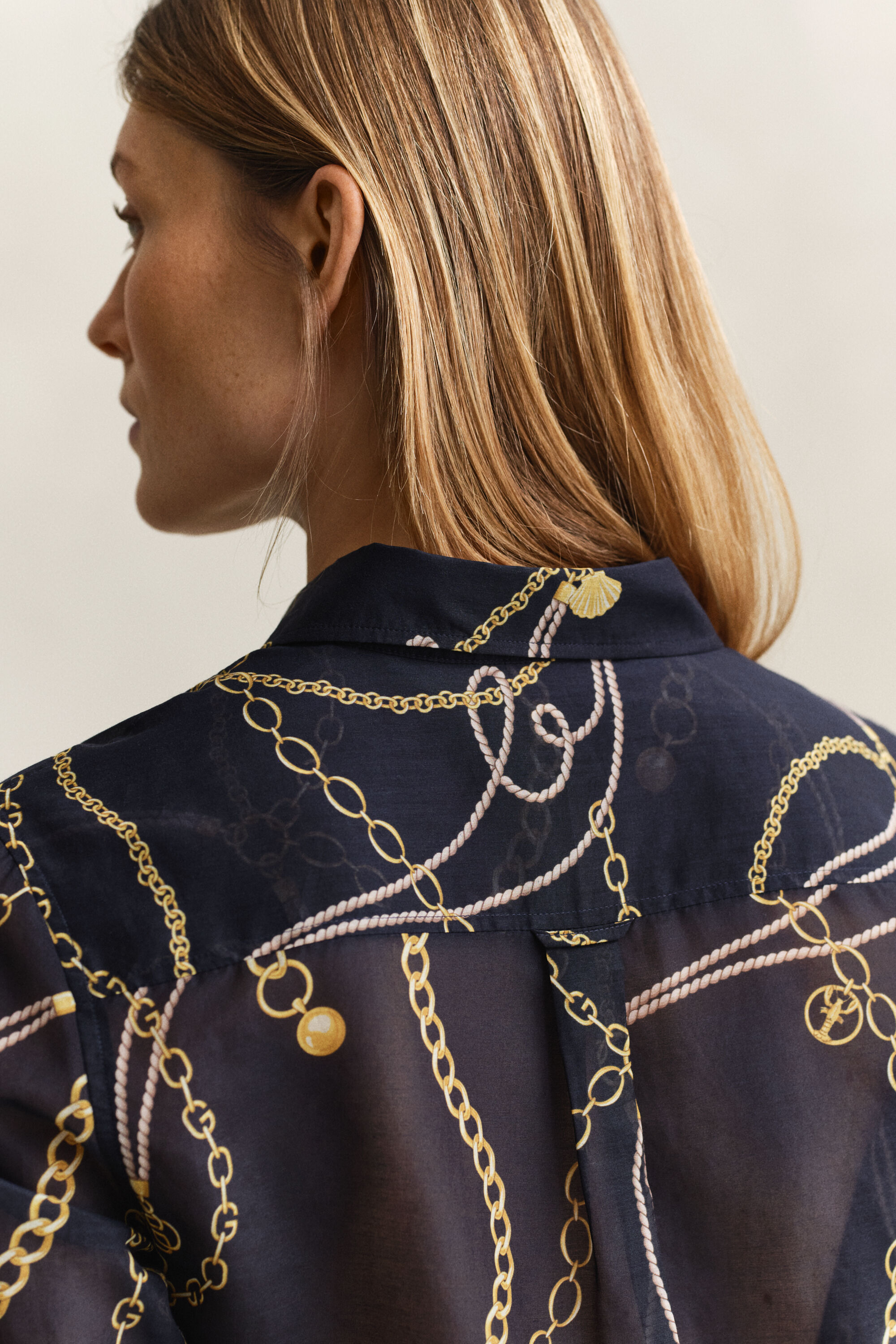 Camisa de algodón y seda