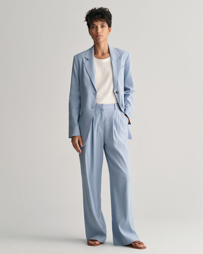 Pantalones de vestir Regular Fit en lino elástico