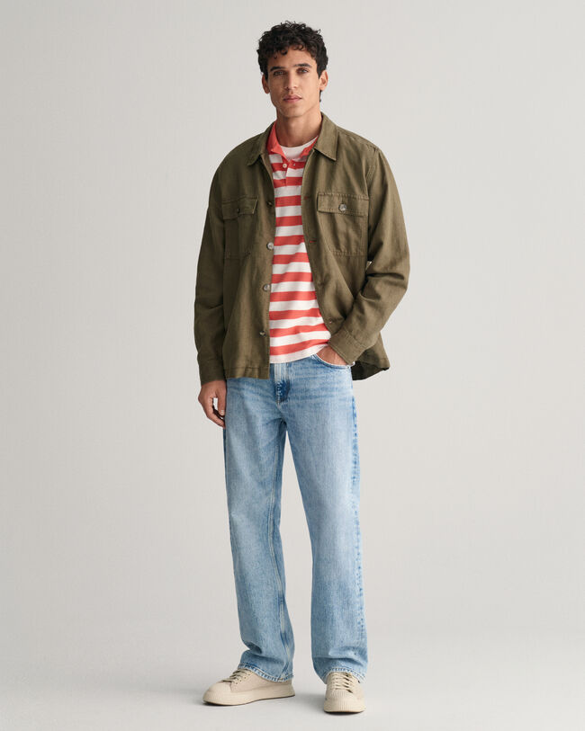 Polo de piqu&eacute; a rayas anchas