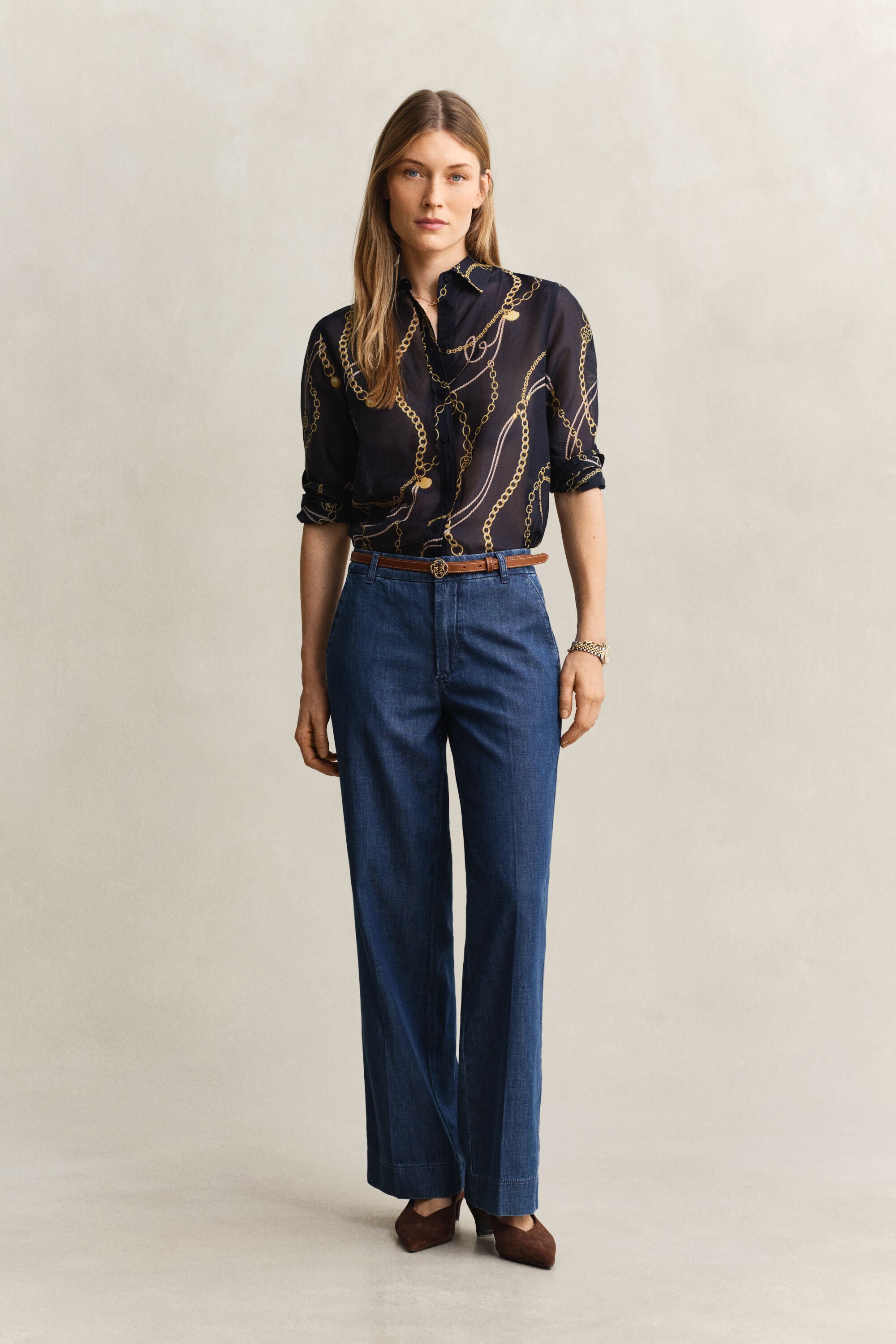 Camisa de algodón y seda