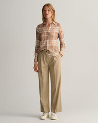 Camisa Regular Fit de seda a cuadros