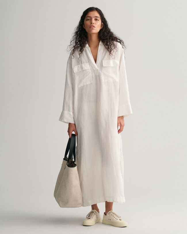 Caftán largo de lino