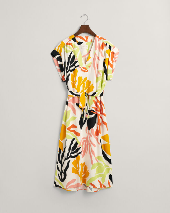 Vestido de manga corta Palm Print