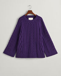 Jersey extragrande de cuello redondo y punto de ochos