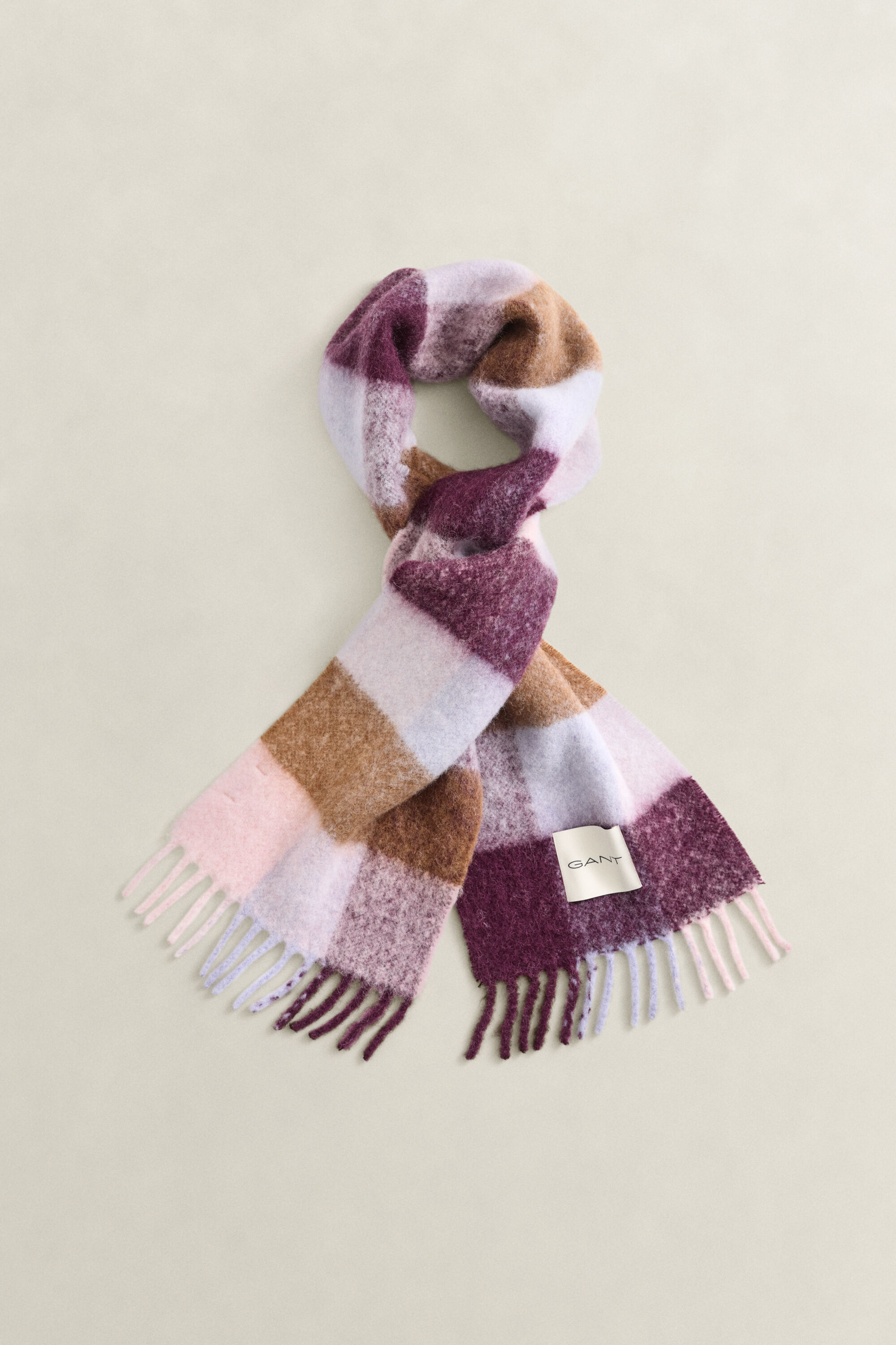 Bufanda de lana de alpaca con diseño de cuadros