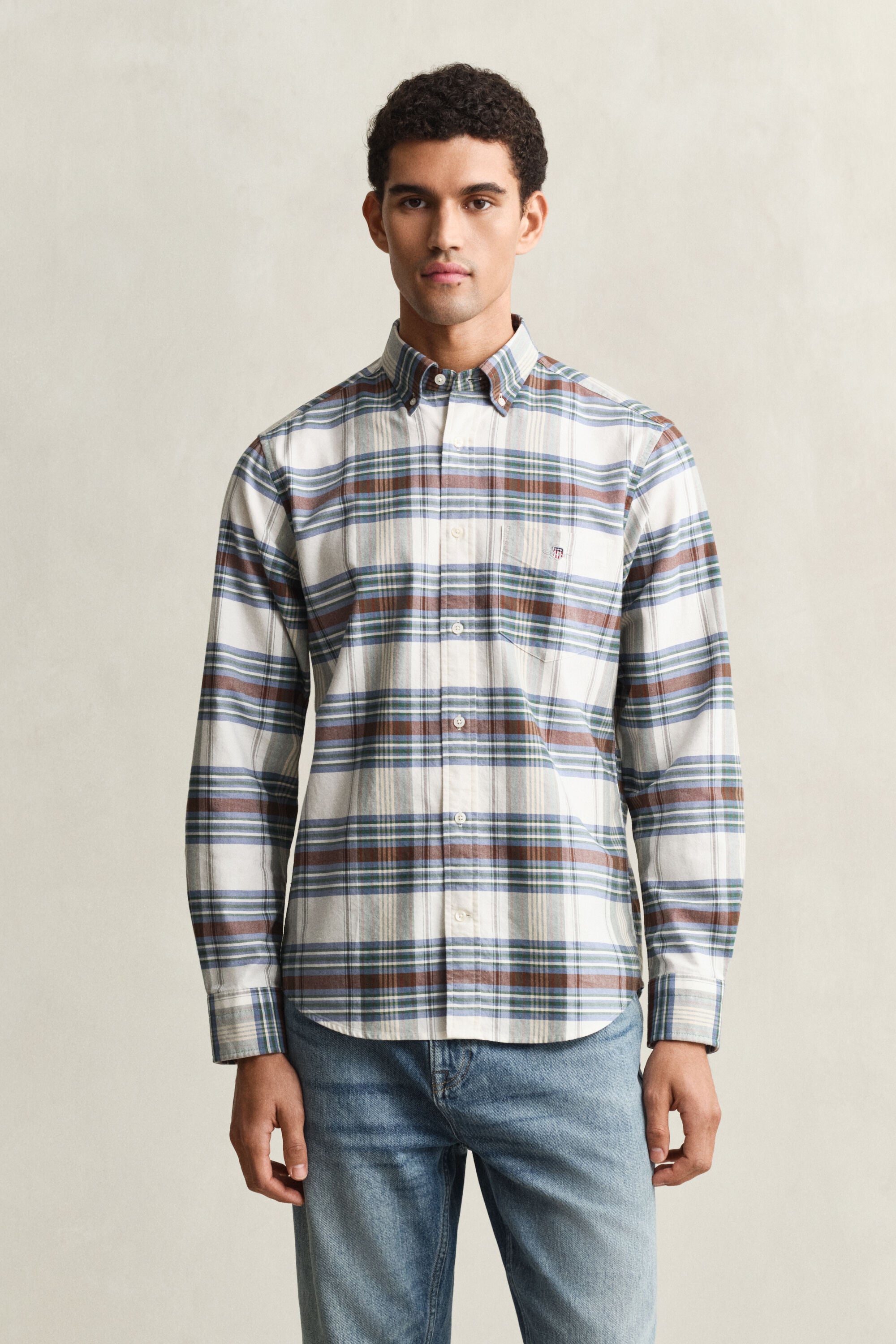 Camisa Oxford clásica de cuadros Regular Fit