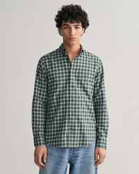 Camisa Regular Fit de franela con microestampado de tela escocesa