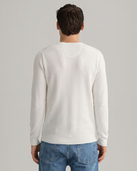 Jersey de cuello redondo en piqu&eacute; de algod&oacute;n