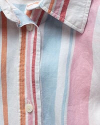 Vestido camisero con varios diseños de rayas