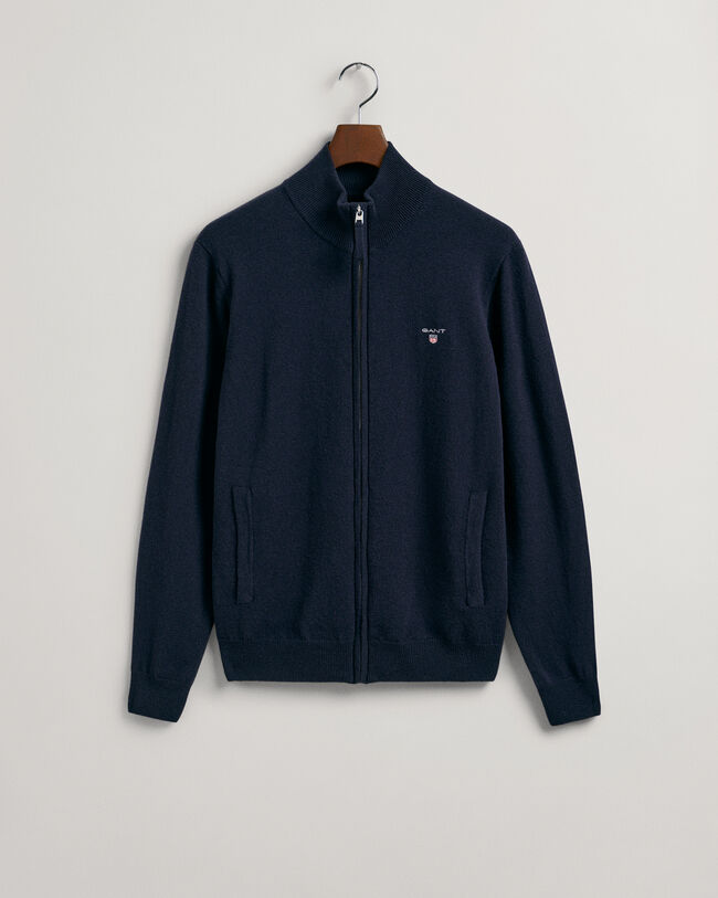 Cárdigan de lana de oveja muy fina con cremallera