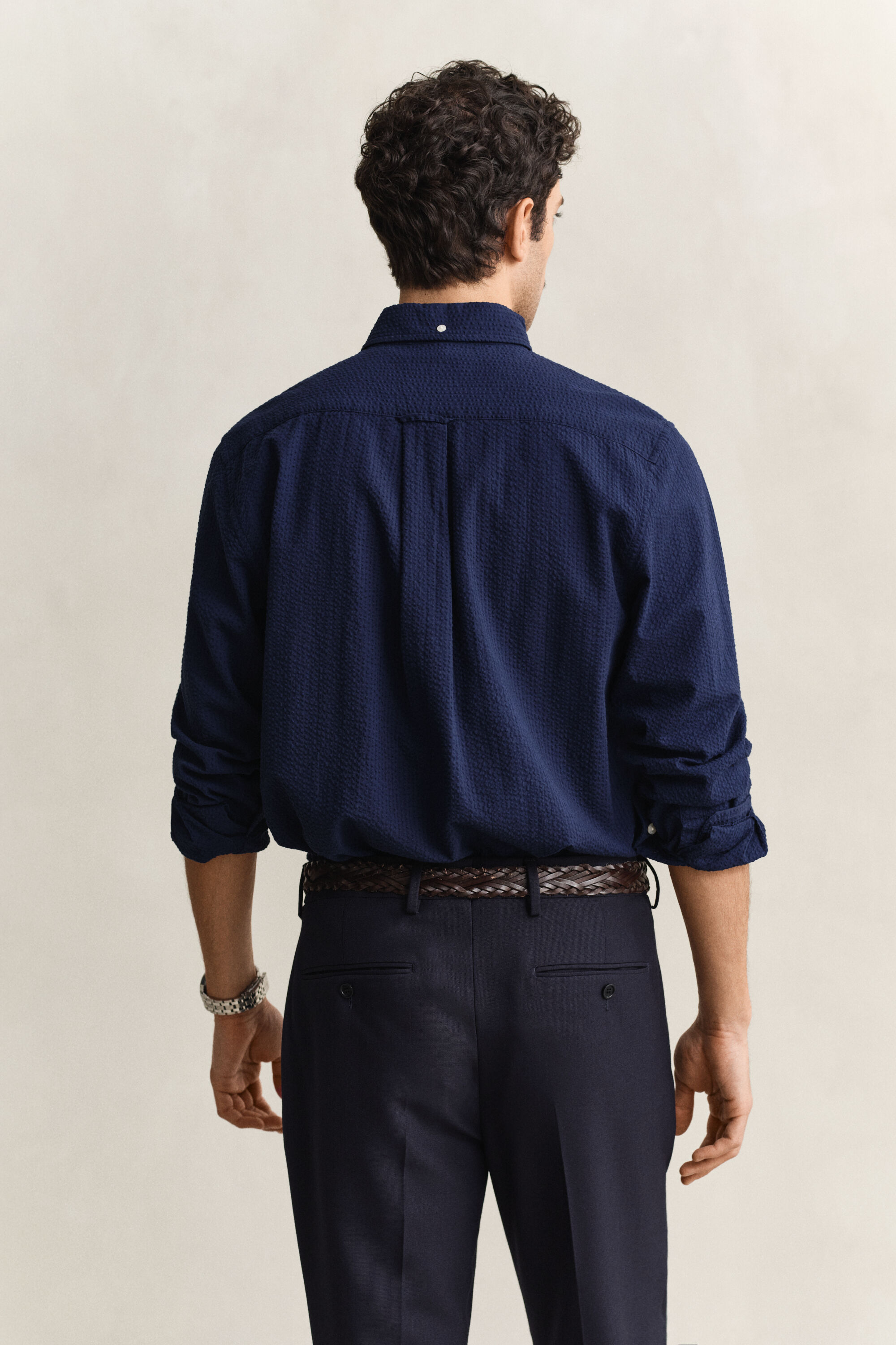 Camisa Regular Fit Seersucker