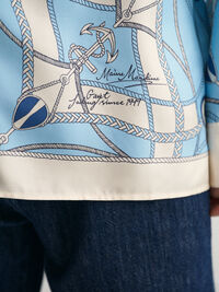 Camisa Relaxed Fit de seda con estampado Sailing