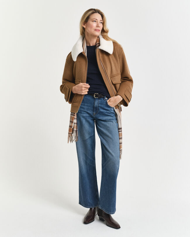 Jersey de cuello redondo en lana merino extrafina